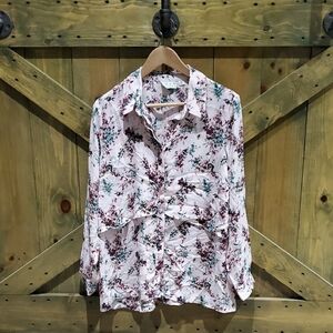 Joan Rivers Floral Button-Up Blouse